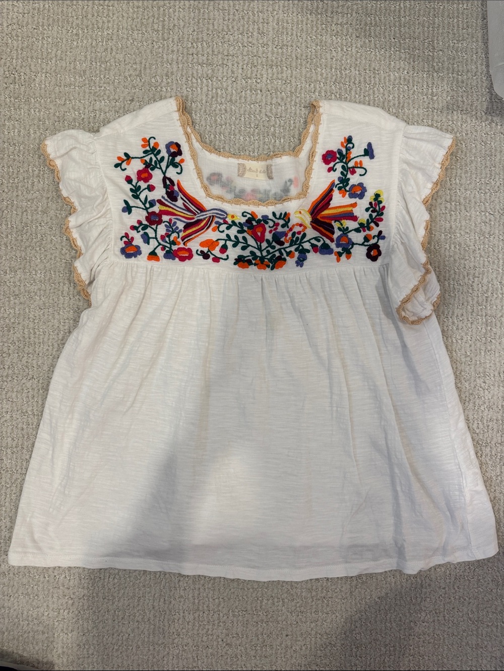 Altar’d State White Floral Top Size Small